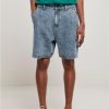 Organic Denim Bermuda Shorts - light skyblue acid washed