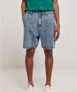 Organic Denim Bermuda Shorts - light skyblue acid washed