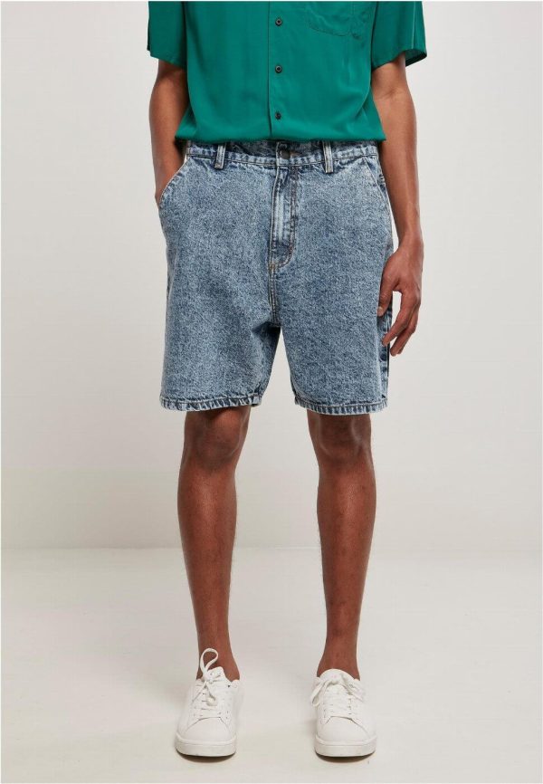 Organic Denim Bermuda Shorts - light skyblue acid washed