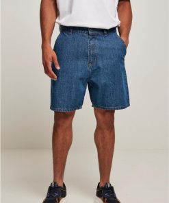 Organic Denim Bermuda Shorts - Mid Indigo Washed