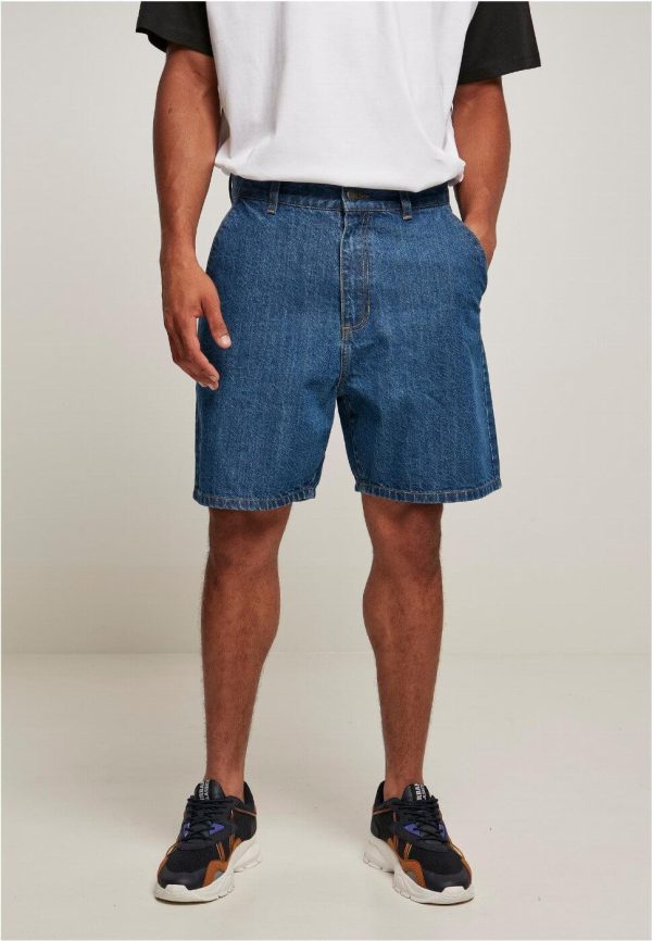 Organic Denim Bermuda Shorts - Mid Indigo Washed