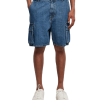 ORGANIC DENIM CARGO SHORTS MID INDIGO