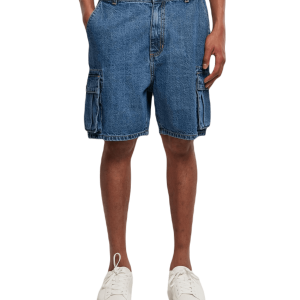 ORGANIC DENIM CARGO SHORTS MID INDIGO