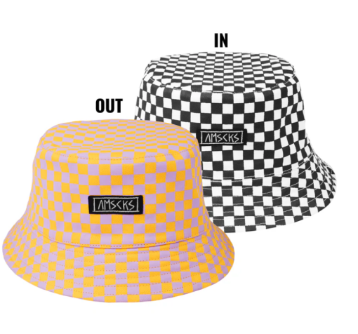 checkerboard bucket hat