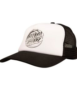 Santa Cruz Stipple Wave Dot Meshback Cap - White/Black