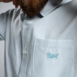 A.H.B. BLUE STRIPE EMBROIDERED 