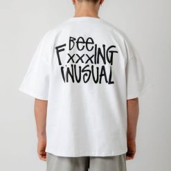 Bee Unusual Bee FxxxING Unusual Extra Heavy Baggy TShirt White 1