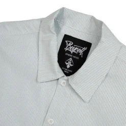 A.H.B. BLUE STRIPE EMBROIDERED "BOYCOTT" SHIRT 2