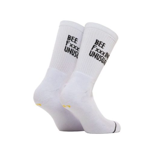 Bee Unusual “Bee FxxxING Unusual” White Socks 1