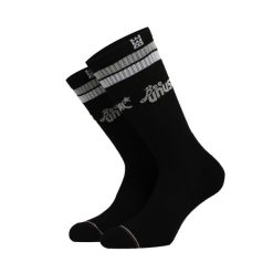 ”Retro Logo” Combed Black Socks