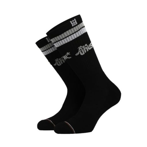 ”Retro Logo” Combed Black Socks