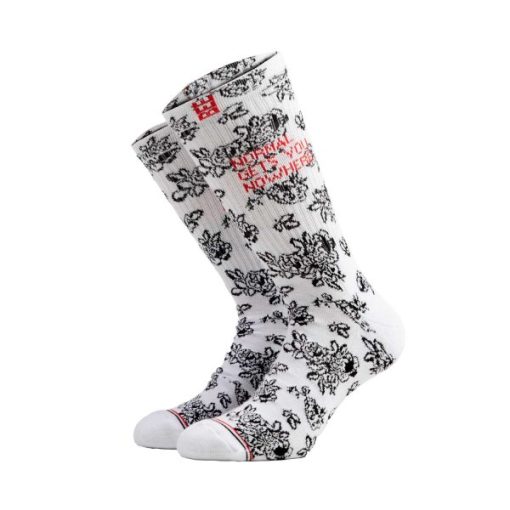 Bee Unusual "Doily Retro" Embroidered White Socks
